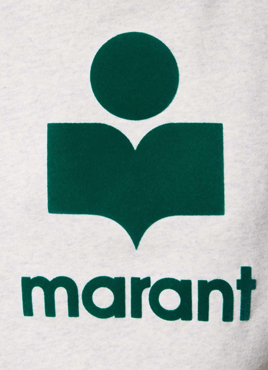 Isabel Marant Mobyli sweater met flock logoprint - detail 2 grijsmele