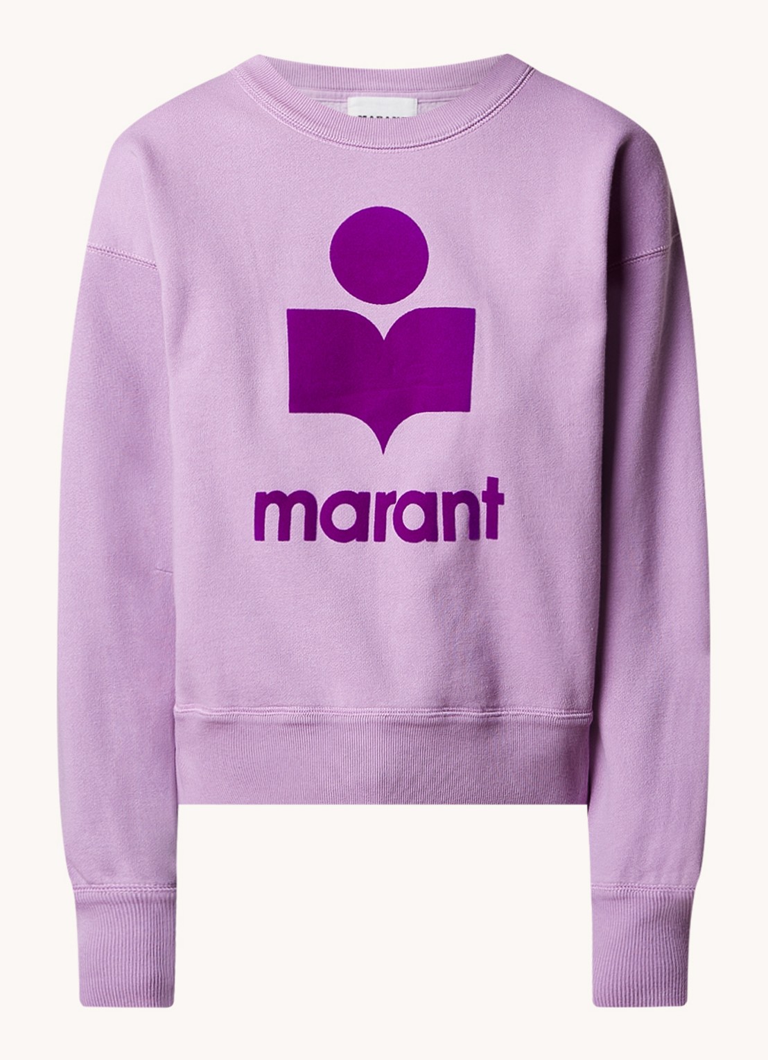 Isabel Marant Mobyli sweater met flock logoprint - voorkant 4 lila