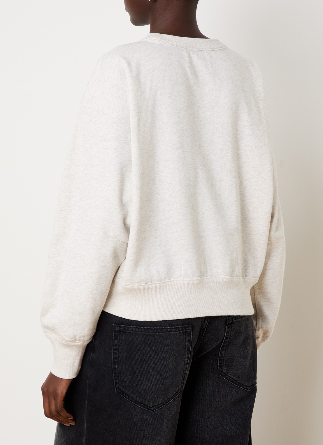 Isabel Marant Mobyli sweater met flock logoprint - achterkant creme