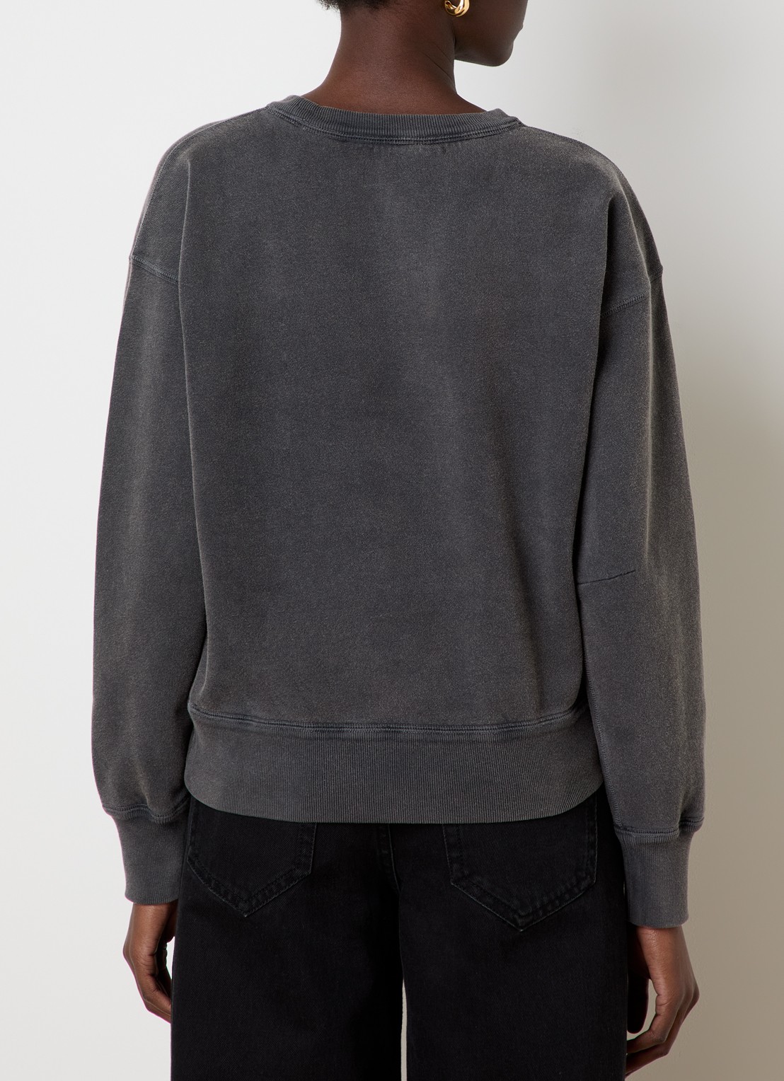 Isabel Marant Mobyli sweater met logoprint - achterkant antraciet