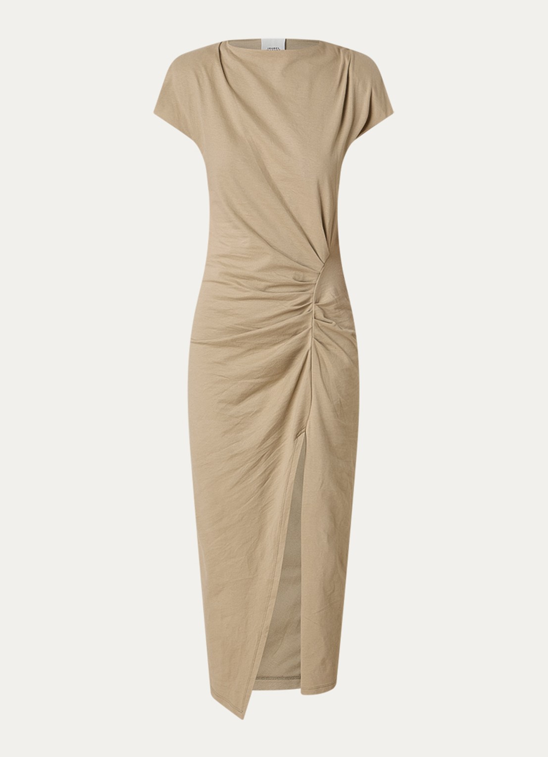 Isabel Marant Nadela midi jurk met split - voorkant khaki