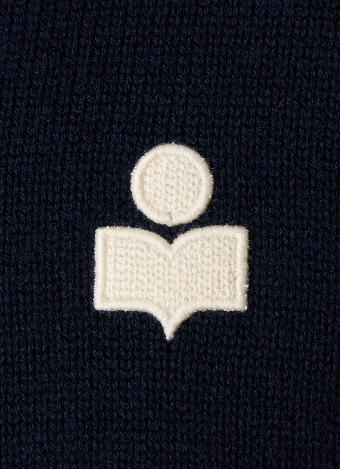 Isabel Marant Nasha fijngebreide trui in wolblend met col - detail 5 donkerblauw