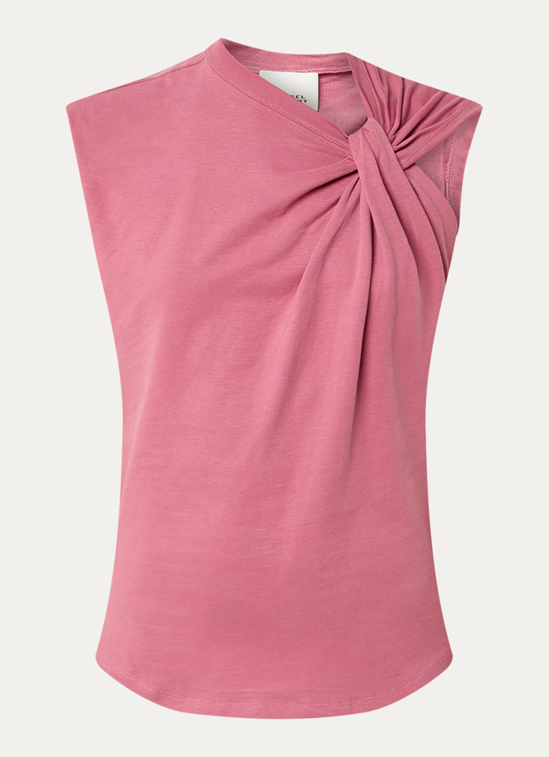Isabel Marant Nayda T-shirt met asymmetrische hals  - voorkant 4 koraalroze