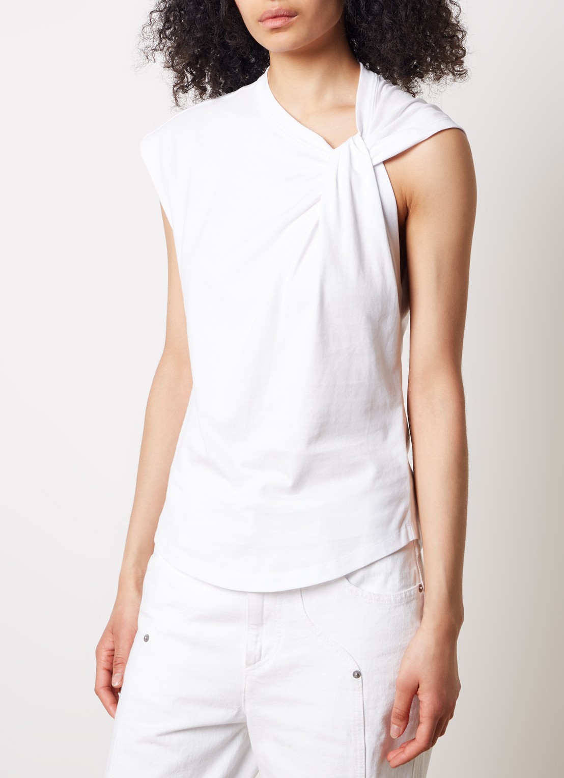 Isabel Marant Nayda top met knoopdetail - detail 2 wit
