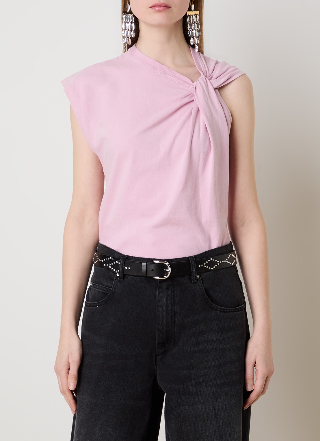 Isabel Marant Nayda top met knoopdetail - detail 4 roze