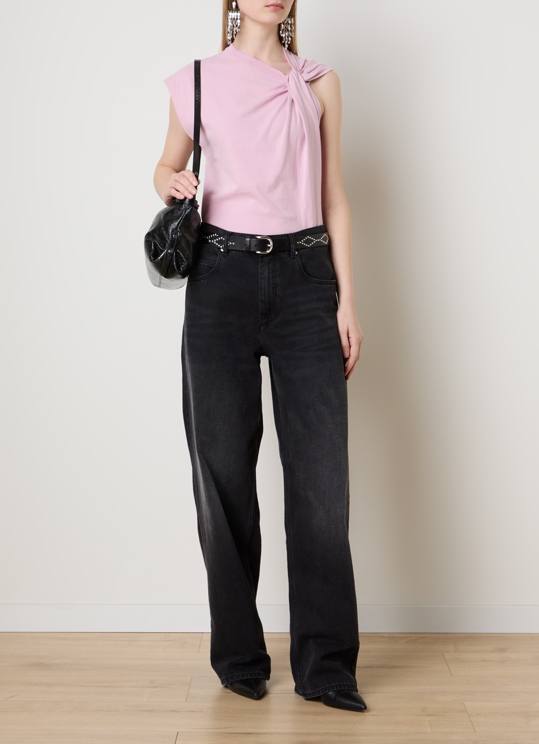 Isabel Marant Nayda top met knoopdetail - voorkant 3 roze