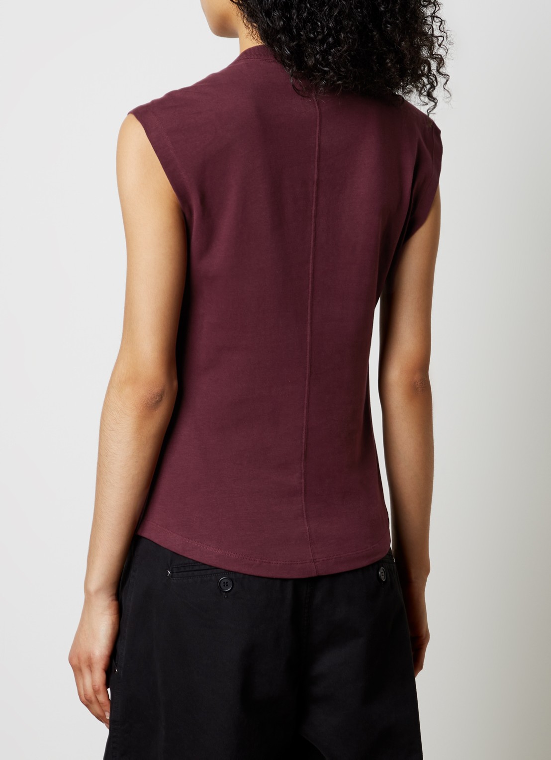 Isabel Marant Nayda top met knoopdetail - achterkant 3 aubergine