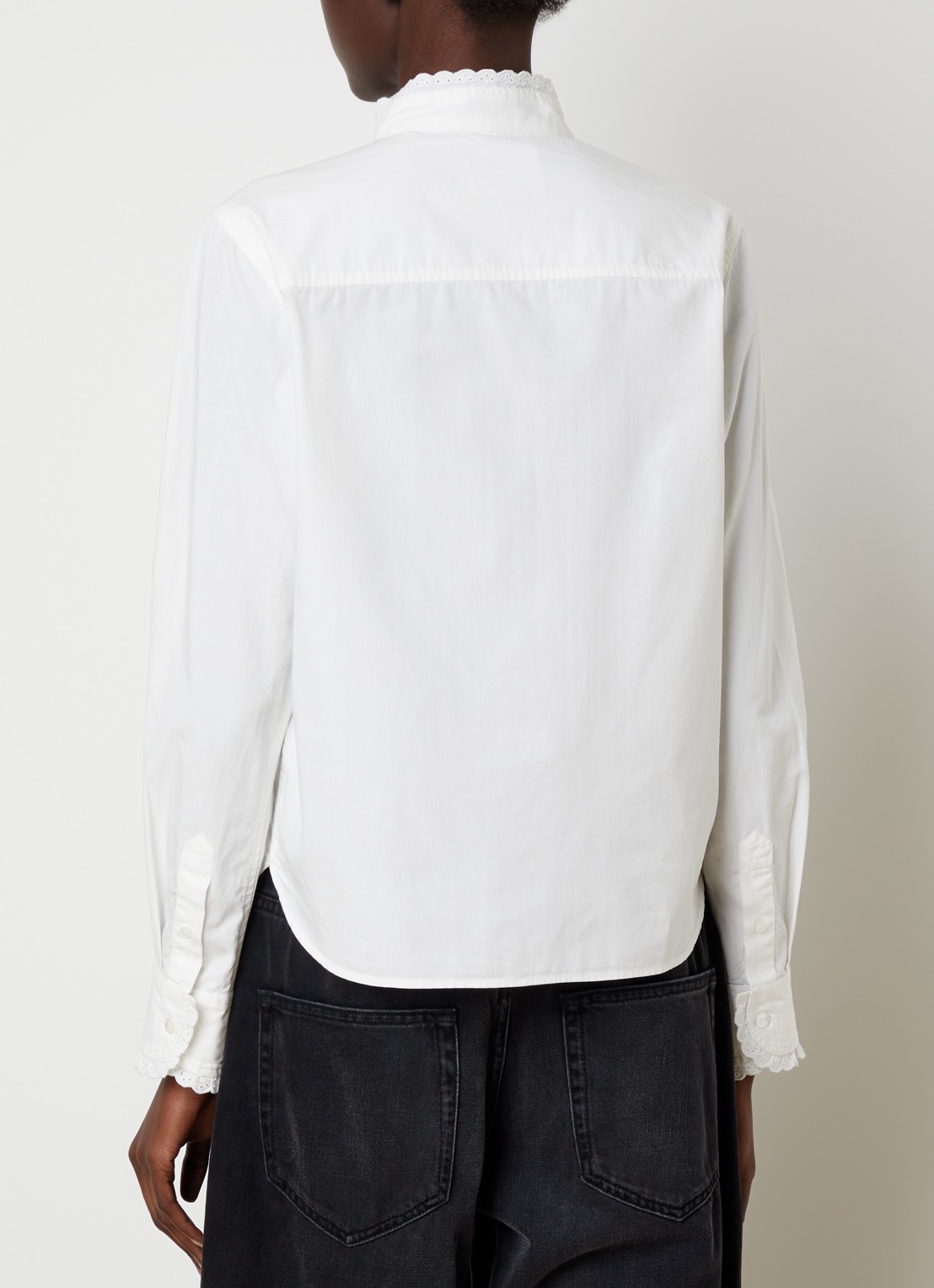 Isabel Marant Nazila blouse met broderie - achterkant wit