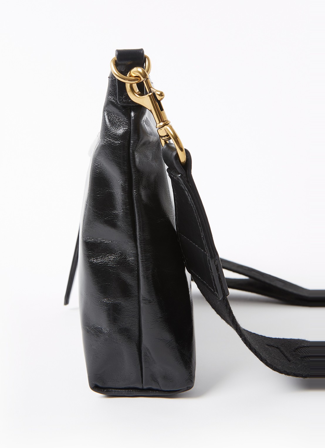 Isabel Marant Nessah clutch van lakleer - detail 3 zwart