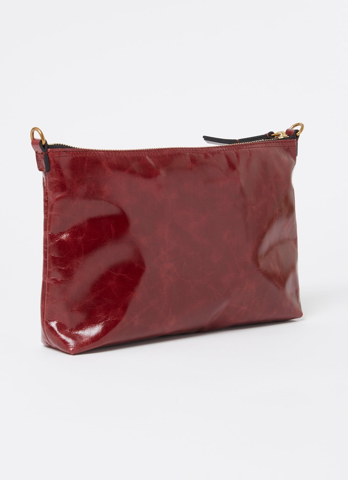 Isabel Marant Nessah clutch van lakleer - achterkant 7 bordeauxrood
