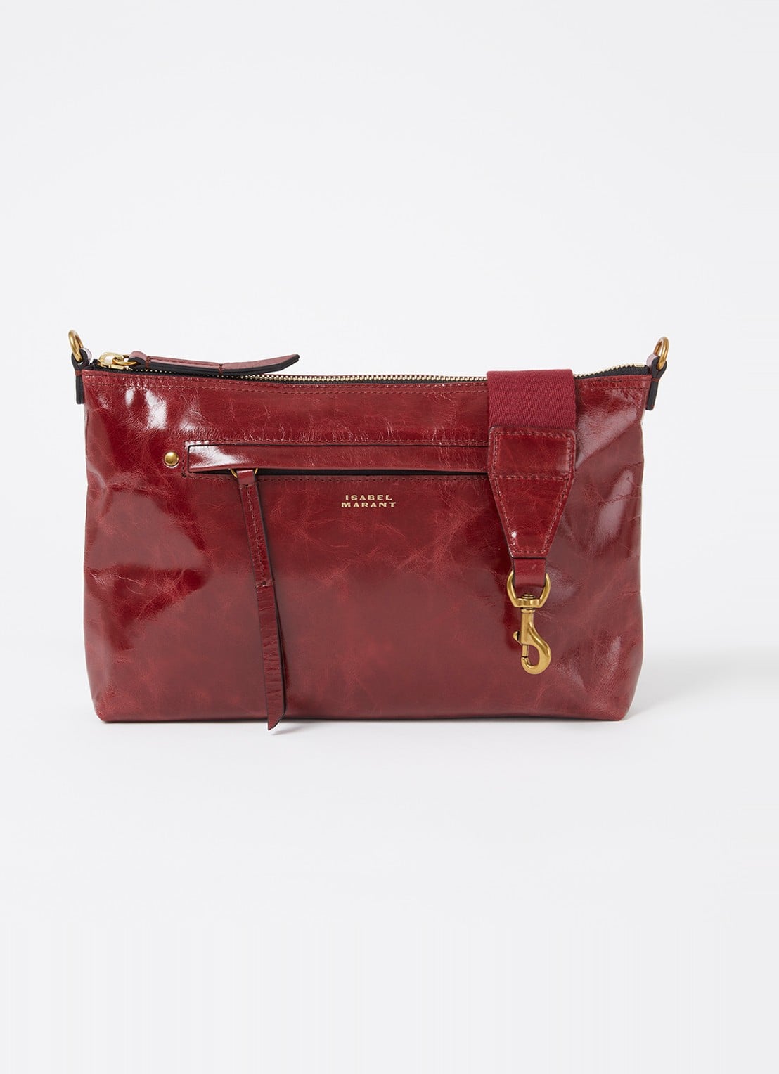 Isabel Marant Nessah clutch van lakleer - voorkant bordeauxrood