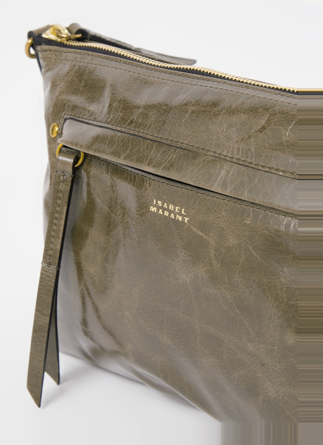 Isabel Marant Nessah crossbodytas van leer - detail 5 khaki