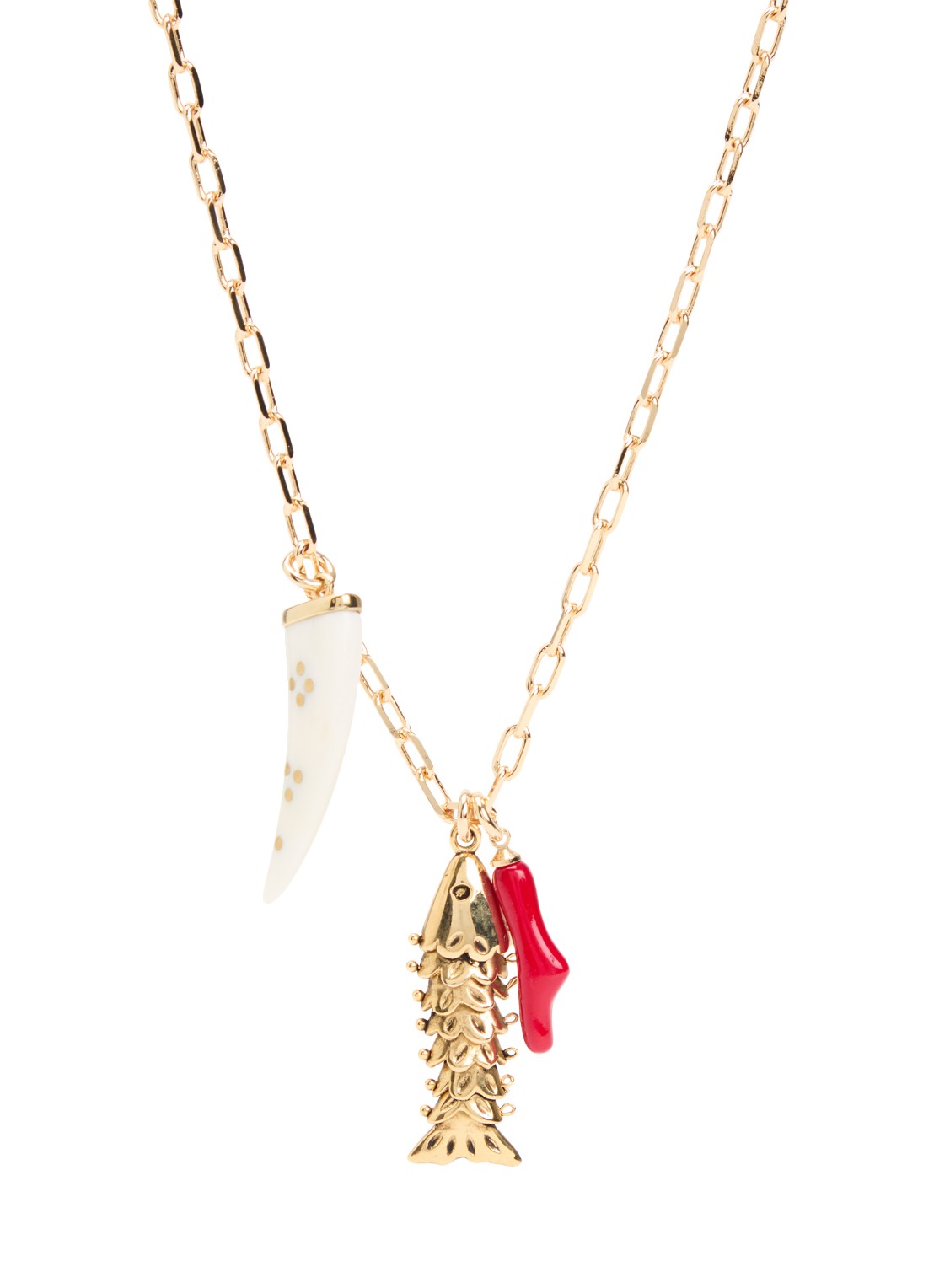 Isabel Marant New River Long ketting met hanger - voorkant goud