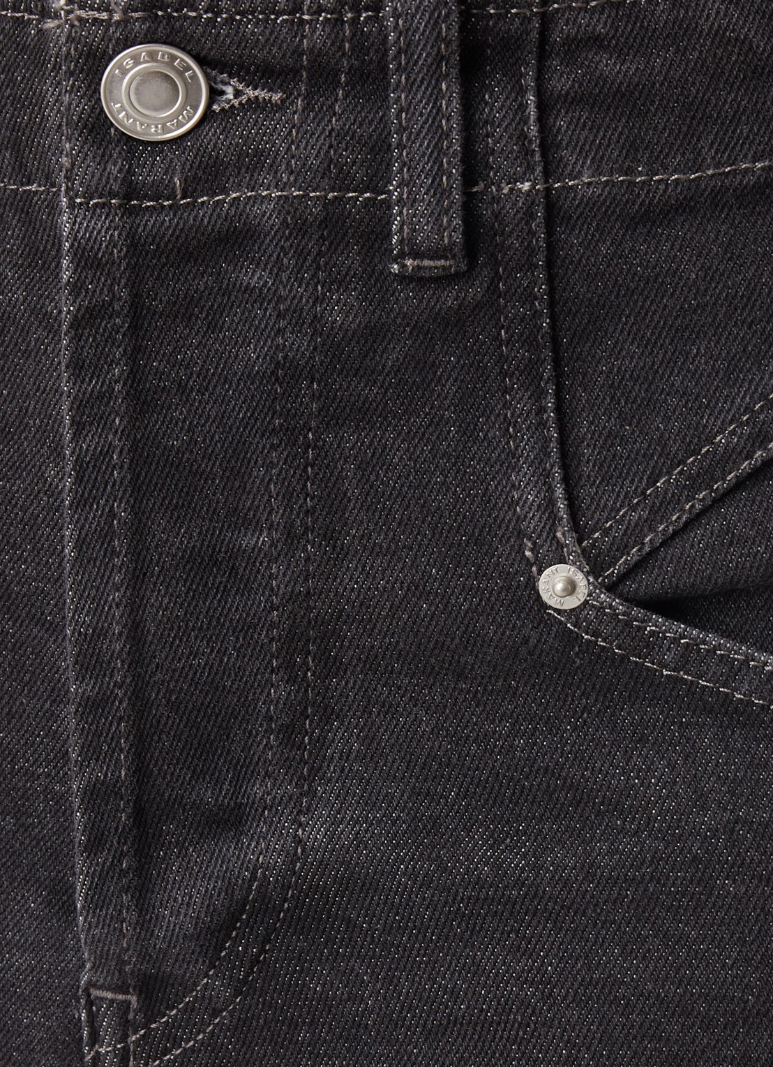 Isabel Marant Niliane high waist slim fit cropped jeans  - detail 2 antraciet