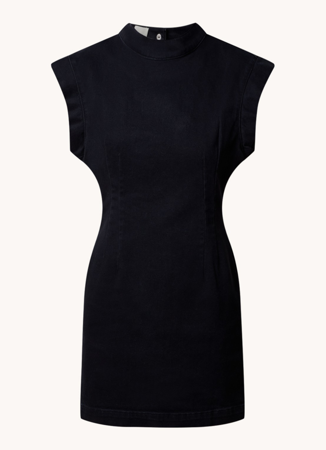 Isabel Marant Nina mini jurk van denim met rugdecolleté - voorkant 4 zwart