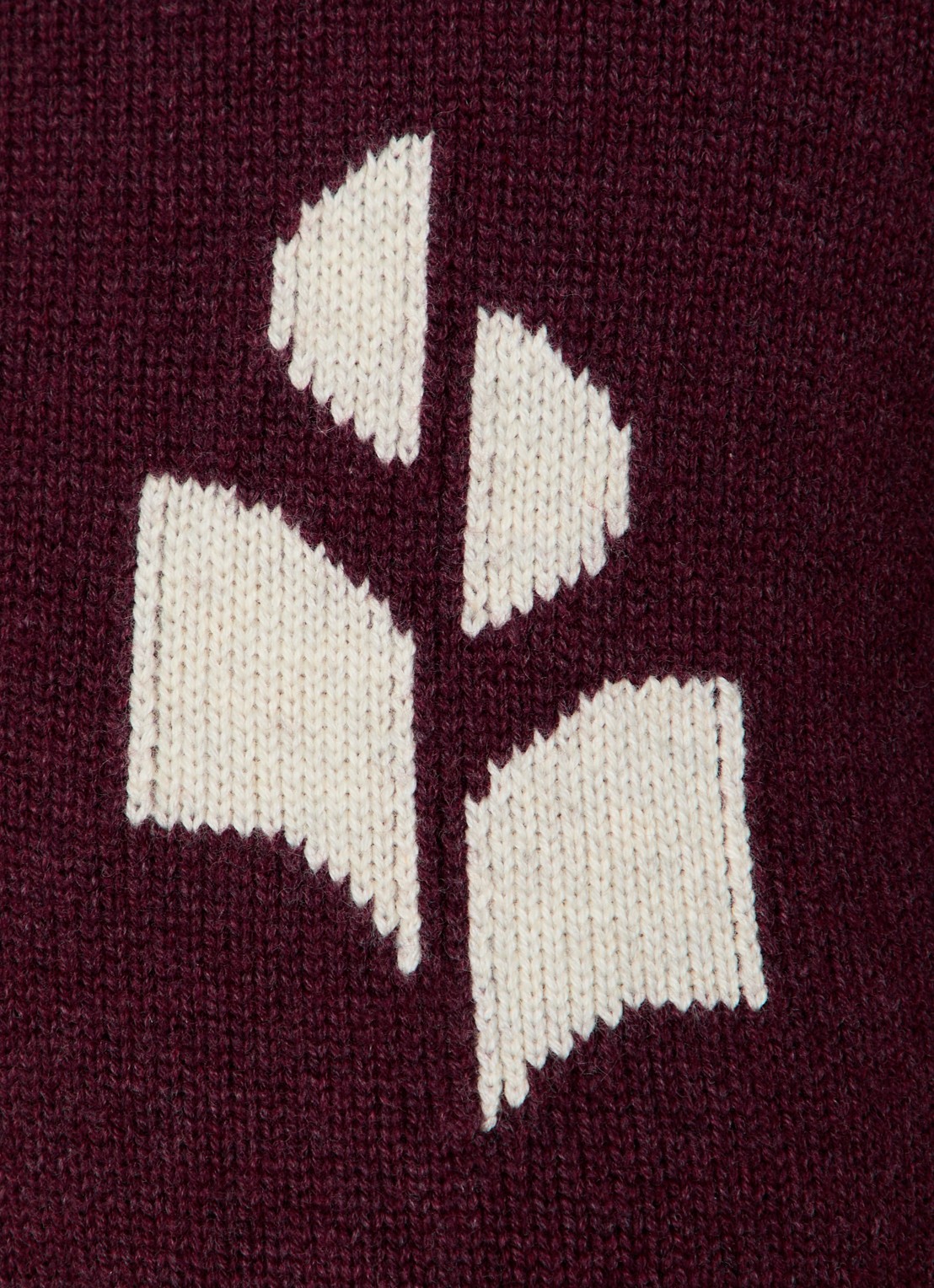 Isabel Marant Nola fijngebreide trui in wolblend met polokraag en ingebreid logo - detail 2 aubergine