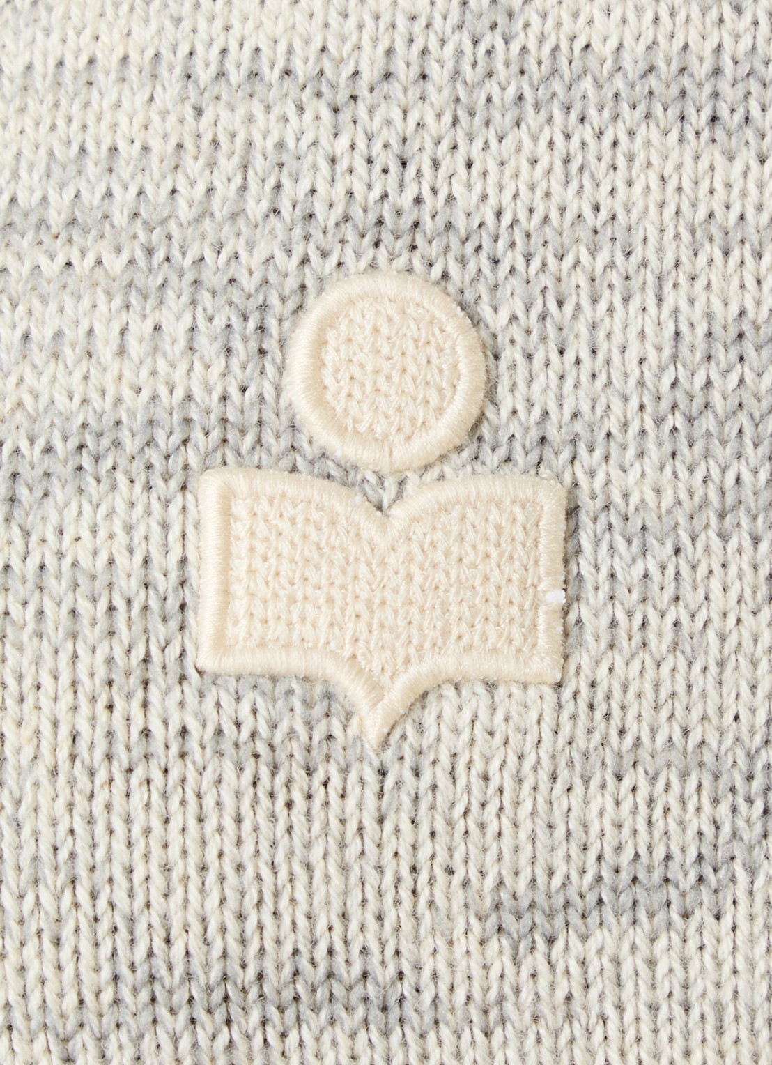 Isabel Marant Nouny grofgebreid vest in wolblend met gemêleerd dessin - detail 5 grijsmele