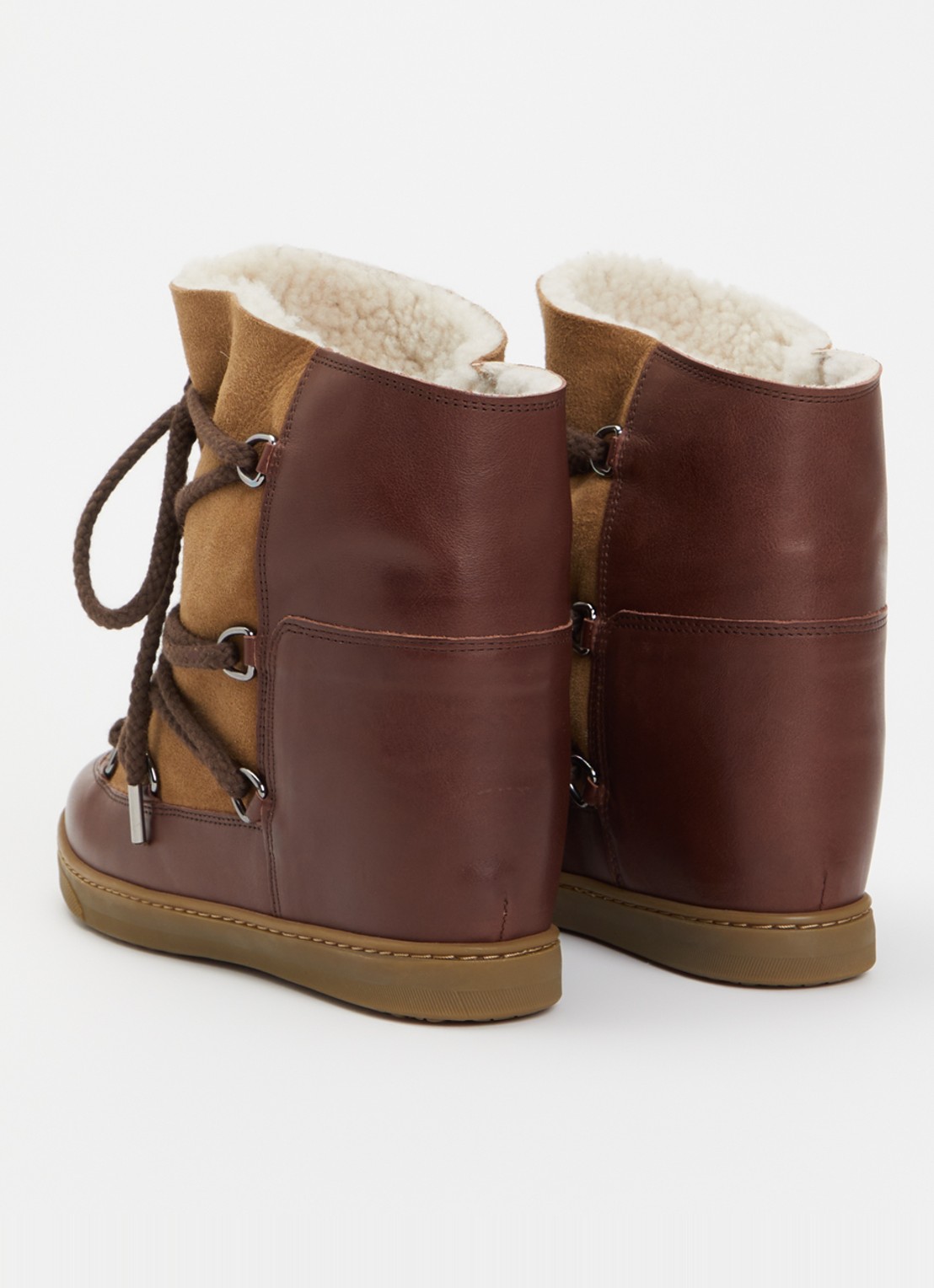 Isabel Marant Nowles snowboot van leer met suède details - achterkant 4 bruin