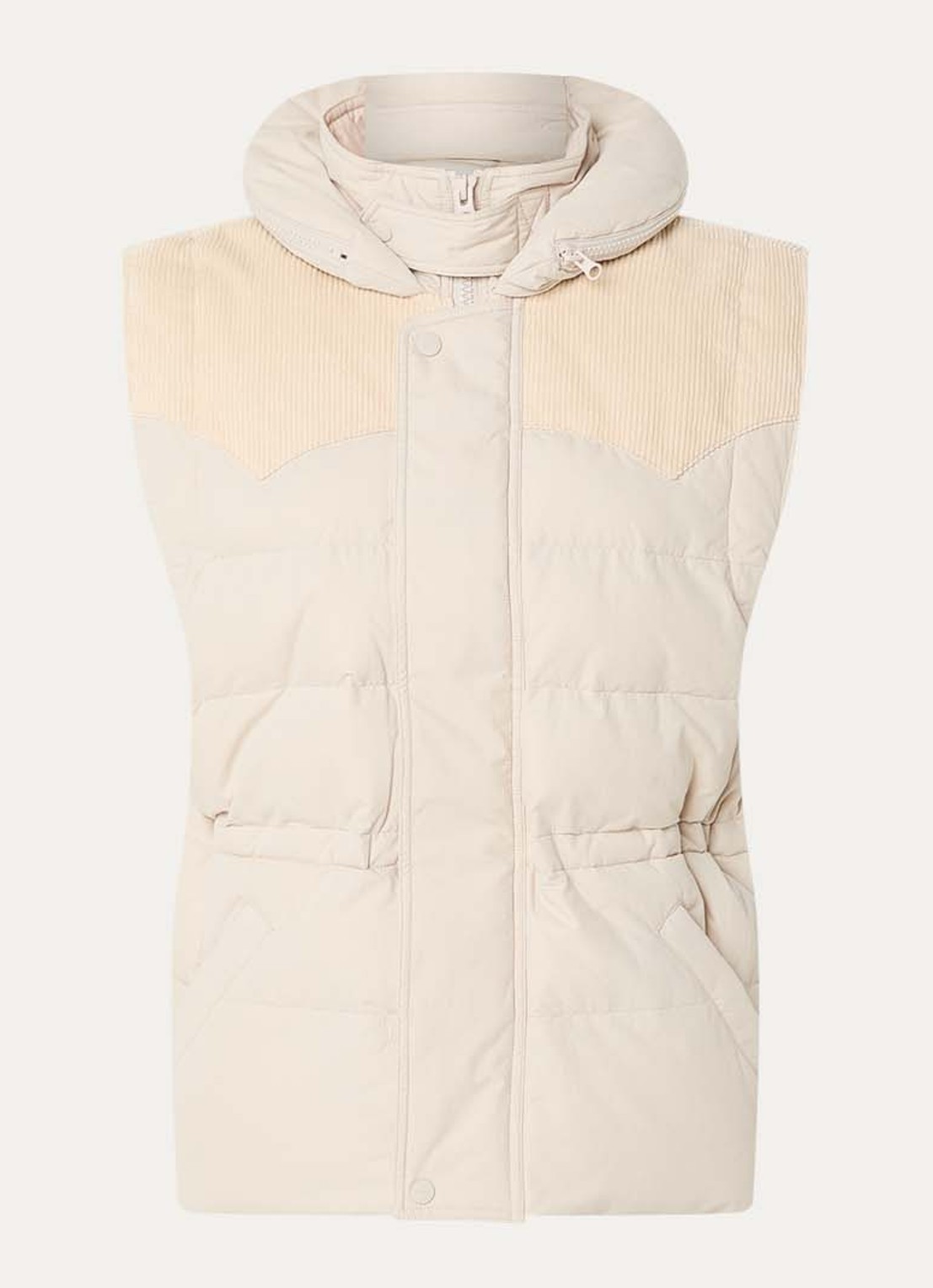 Isabel Marant Olfa bodywarmer met opbergbare capuchon en steekzakken - voorkant 5 creme