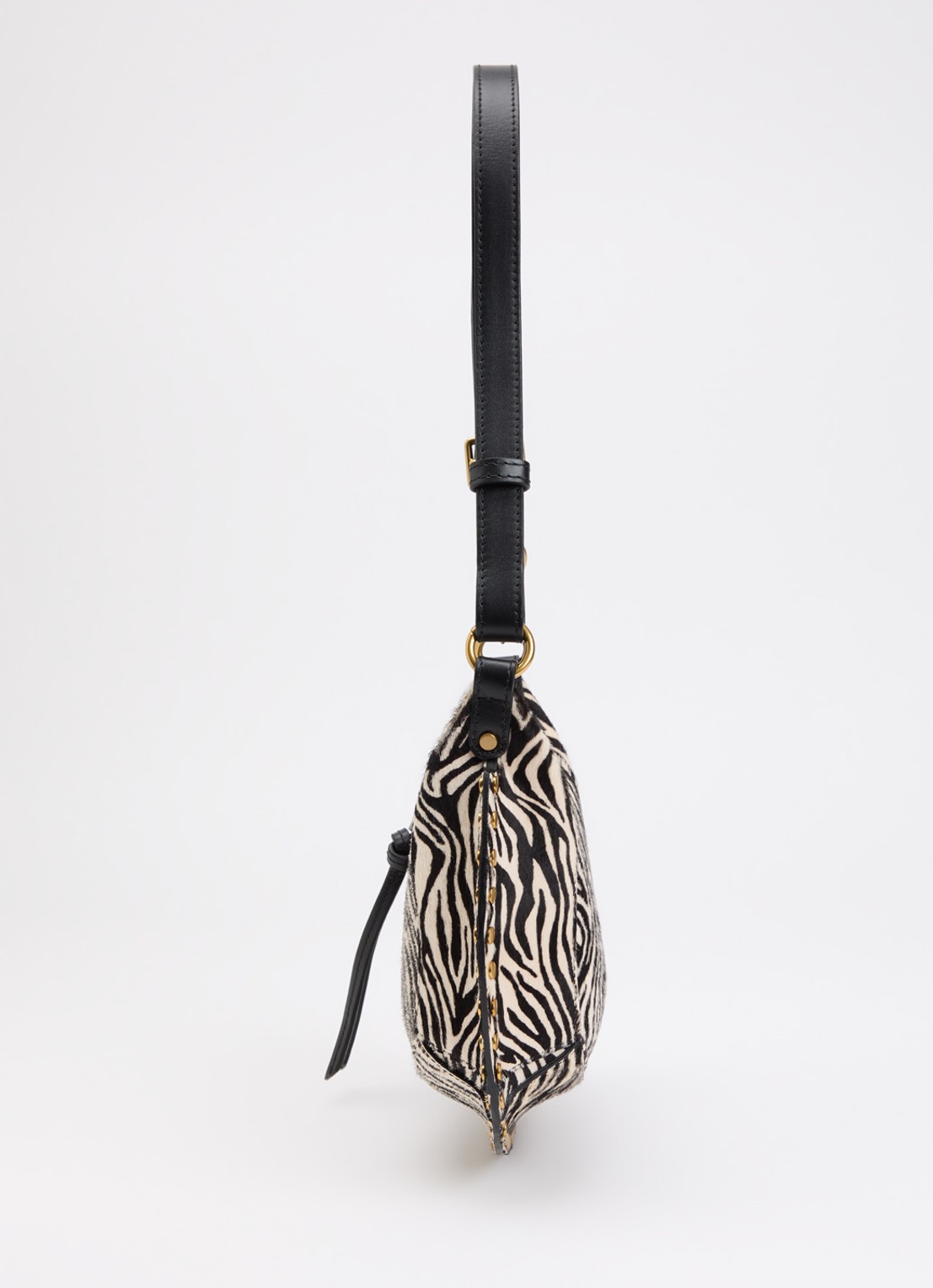 Isabel Marant Oskan Moon schoudertas van leer met ponyhair en zebraprint - detail 3 zwart