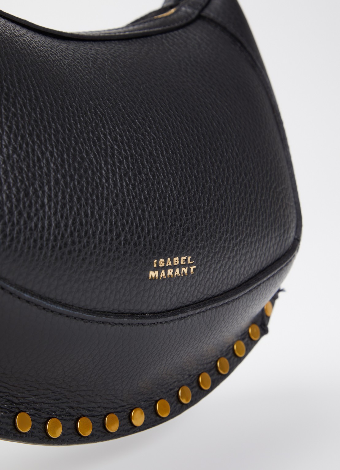 Isabel Marant Oskan Moon schoudertas van leer met studs en verstelbare schouderriem - detail 3 zwart