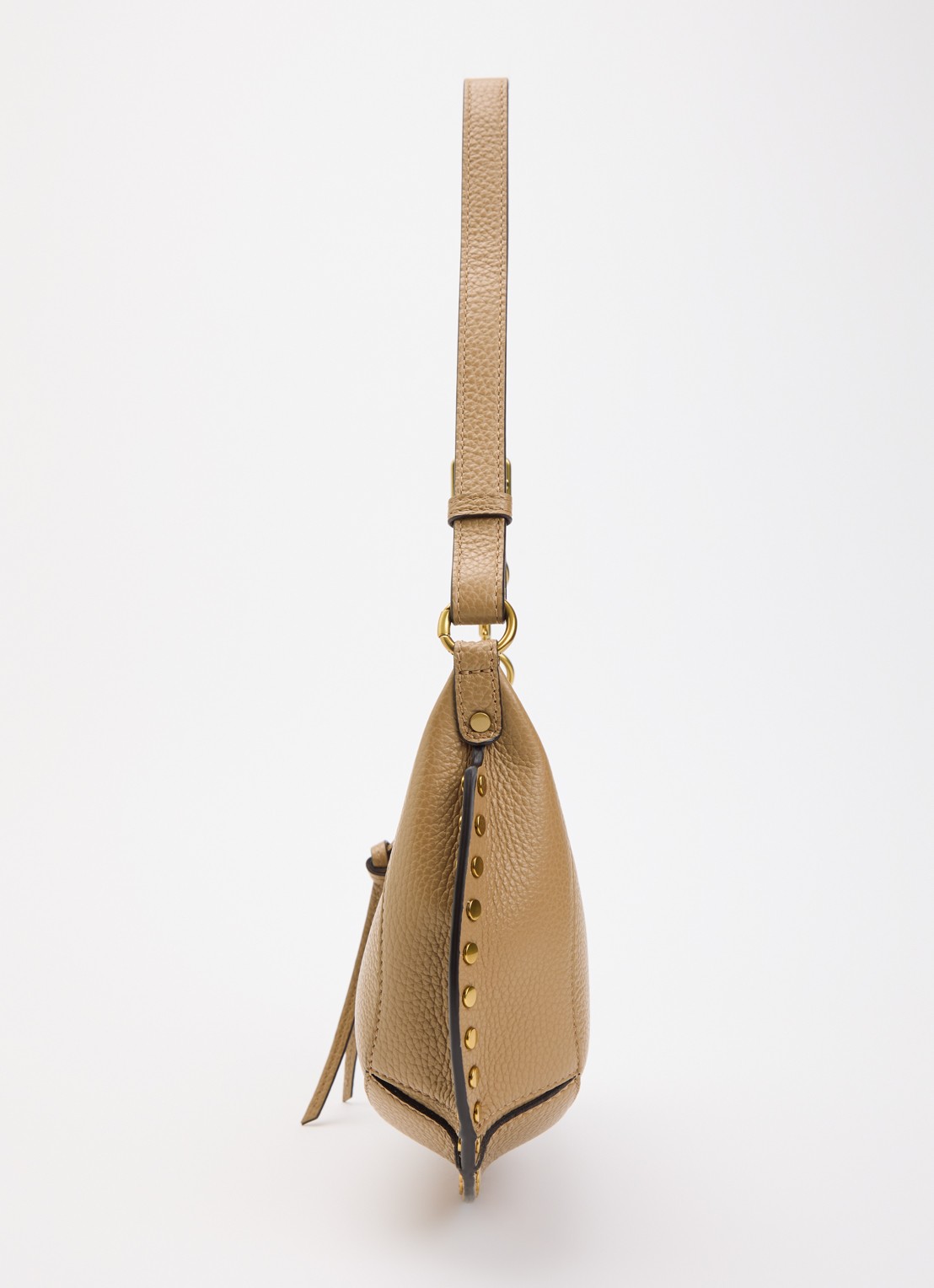 Isabel Marant Oskan Moon schoudertas van leer met studs en verstelbare schouderriem - detail 2 beige