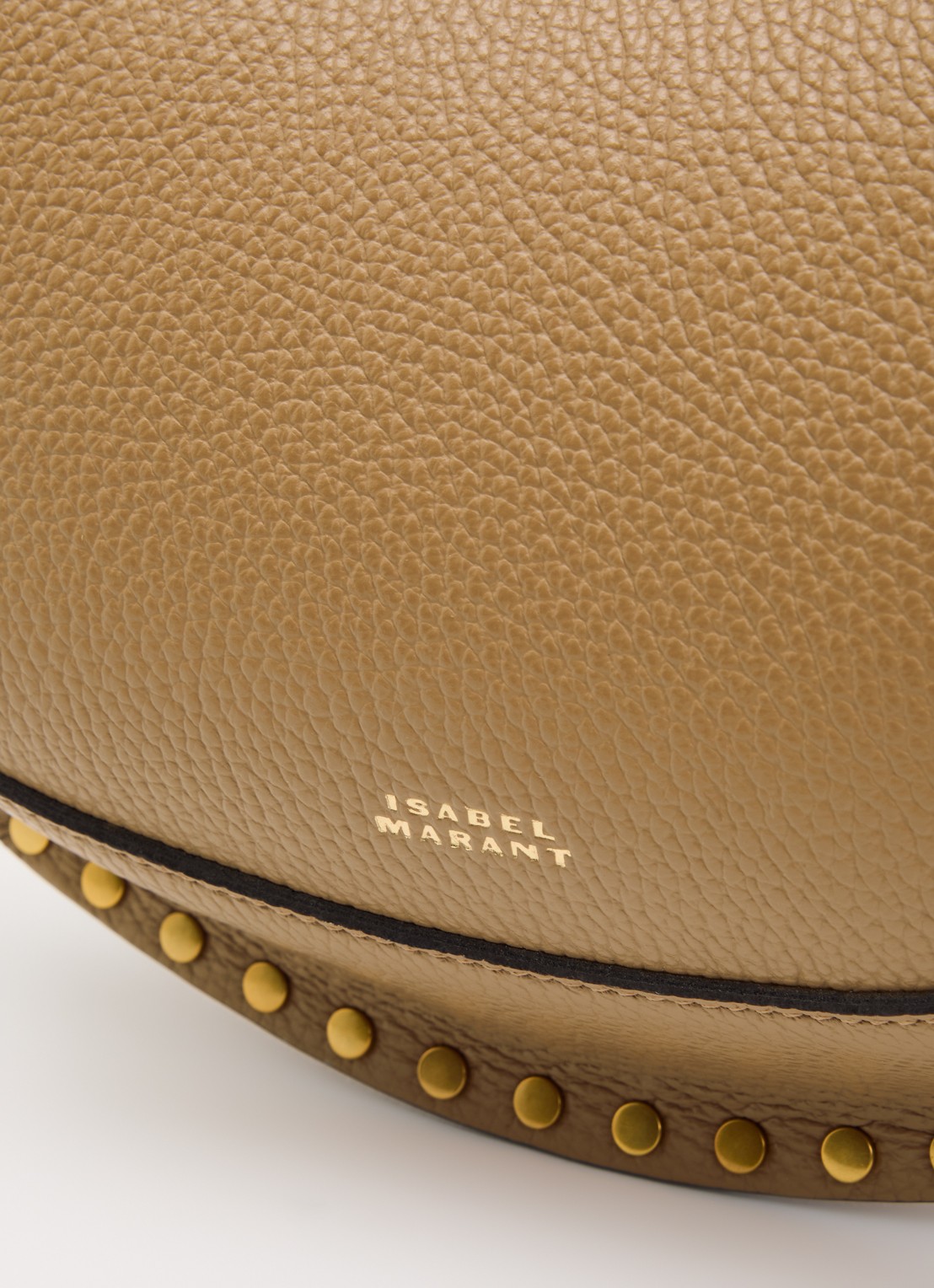 Isabel Marant Oskan Moon schoudertas van leer met studs en verstelbare schouderriem - detail 3 beige