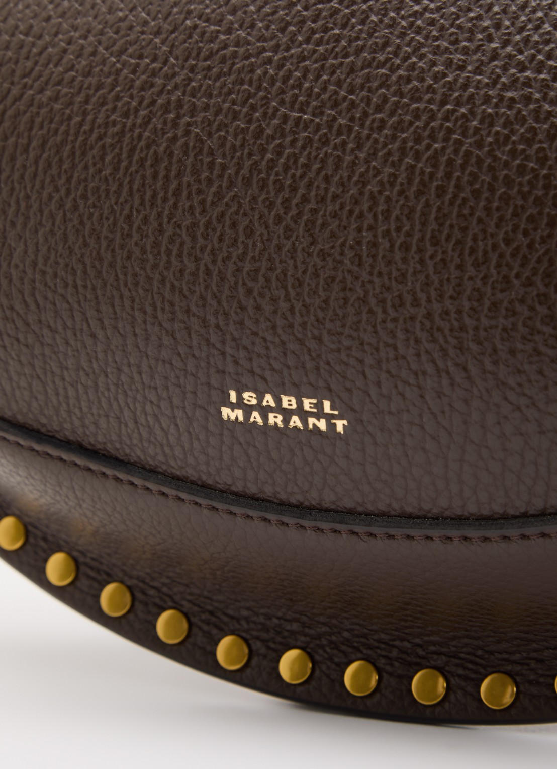 Isabel Marant Oskan Moon schoudertas van leer met studs en verstelbare schouderriem - detail 5 donkerbruin