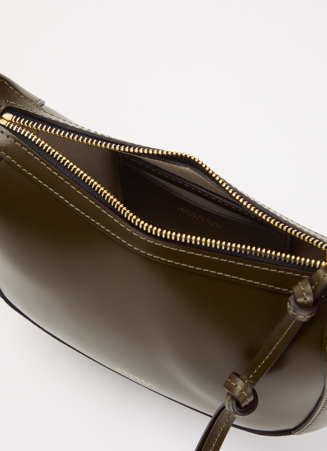 Isabel Marant Oskan Moon schoudertas van leer met studs en verstelbare schouderriem - detail 3 donkerbruin