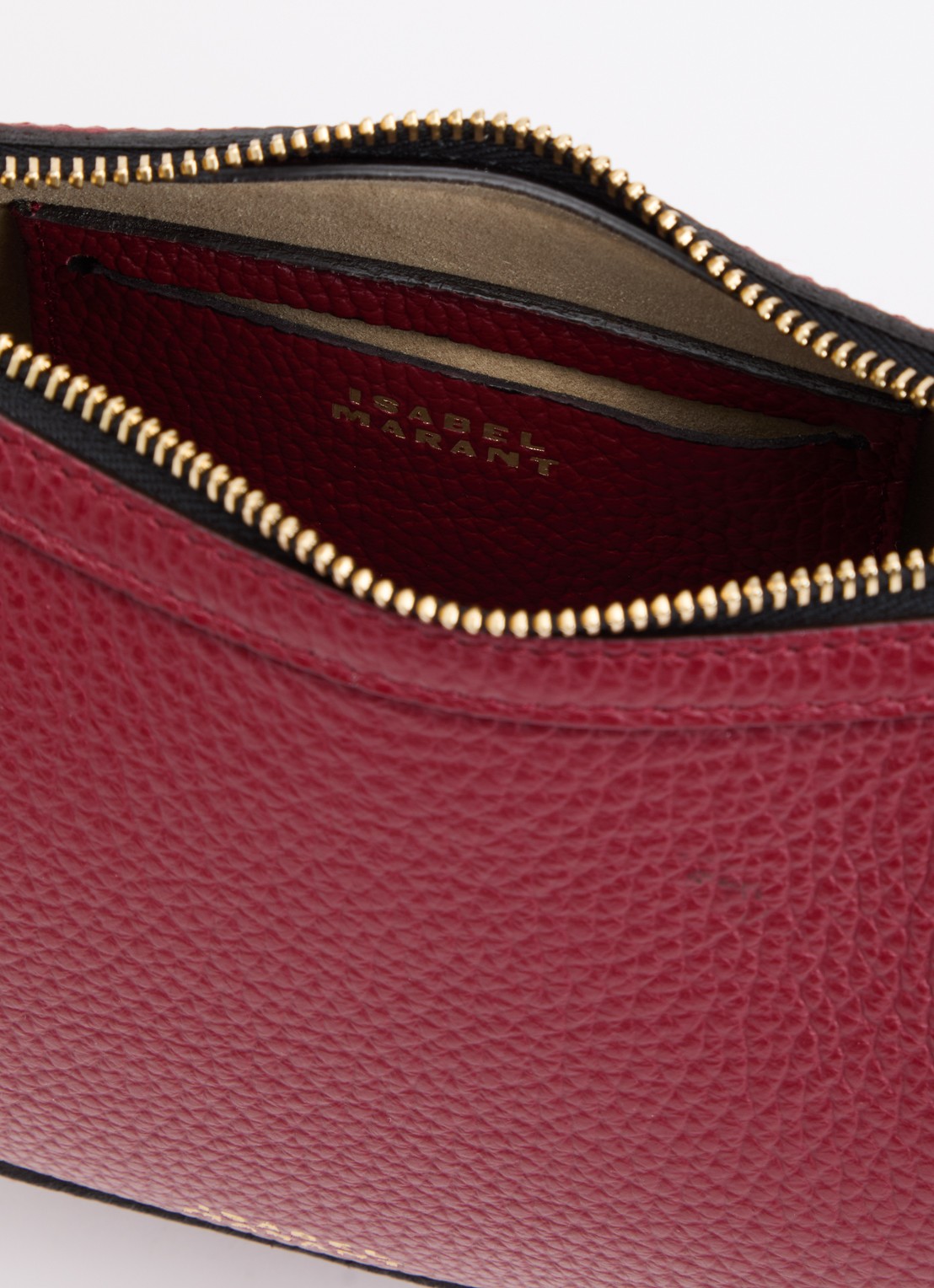 Isabel Marant Oskan Moon schoudertas van leer met studs en verstelbare schouderriem - detail cranberryrood