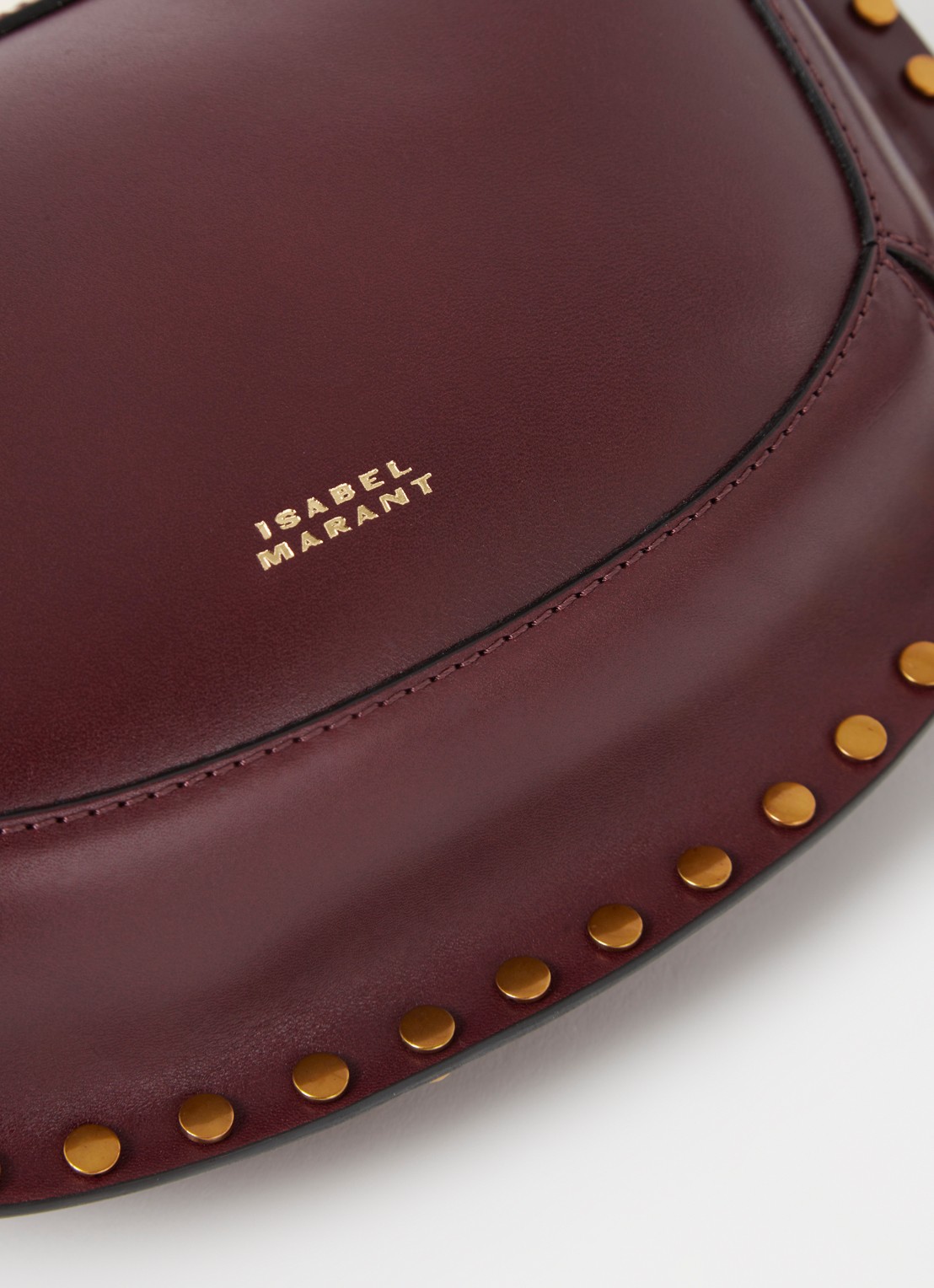 Isabel Marant Oskan Moon schoudertas van leer met studs - detail 7 bordeauxrood