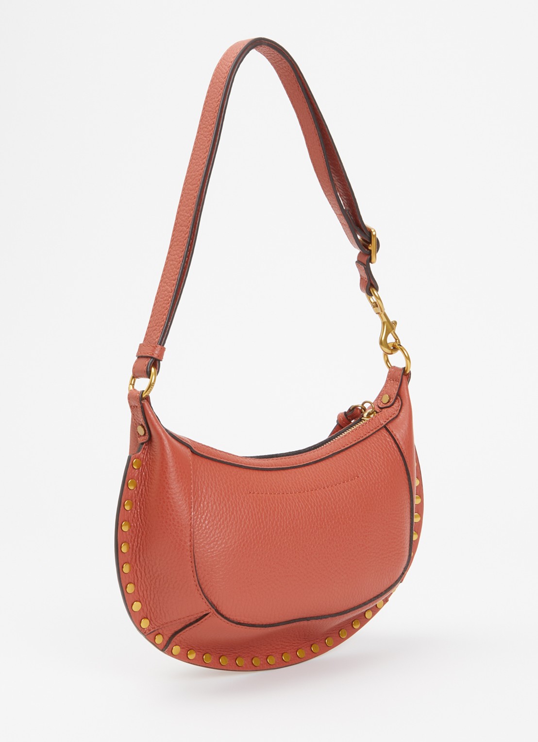 Isabel Marant Oskan Moon schoudertas van leer met studs - achterkant beige
