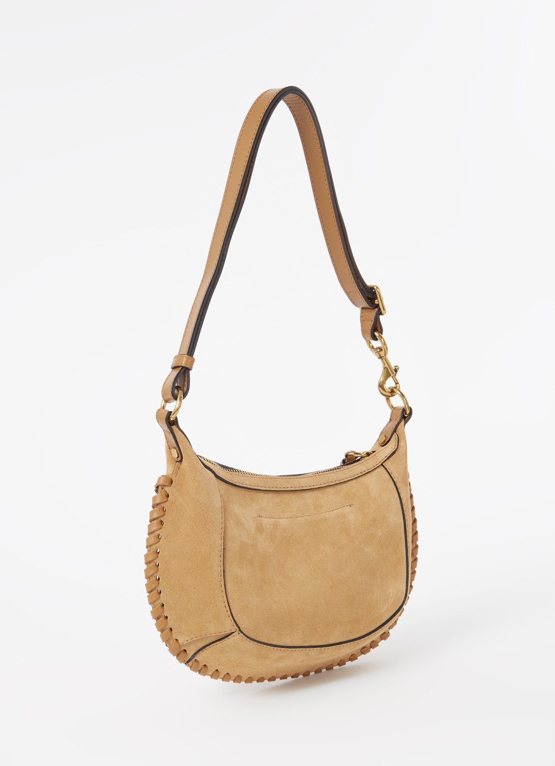 Isabel Marant Oskan Moon schoudertas van suède - achterkant camel