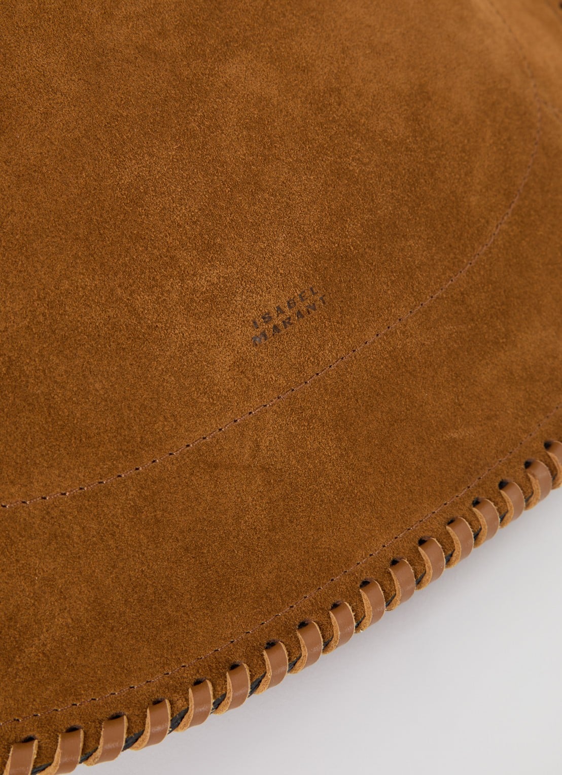 Isabel Marant Oskan schoudertas van kalfssuède met uitneembaar etui - detail 4 cognac
