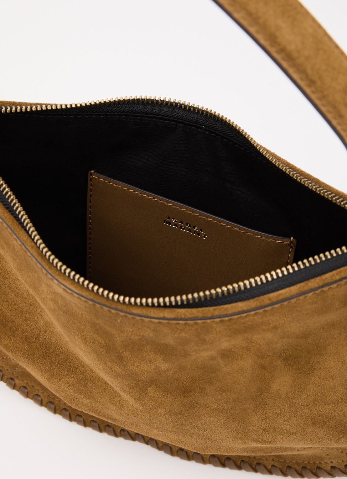 Isabel Marant Oskan Soft crossbodytas van kalfssuède - detail 3 cognac