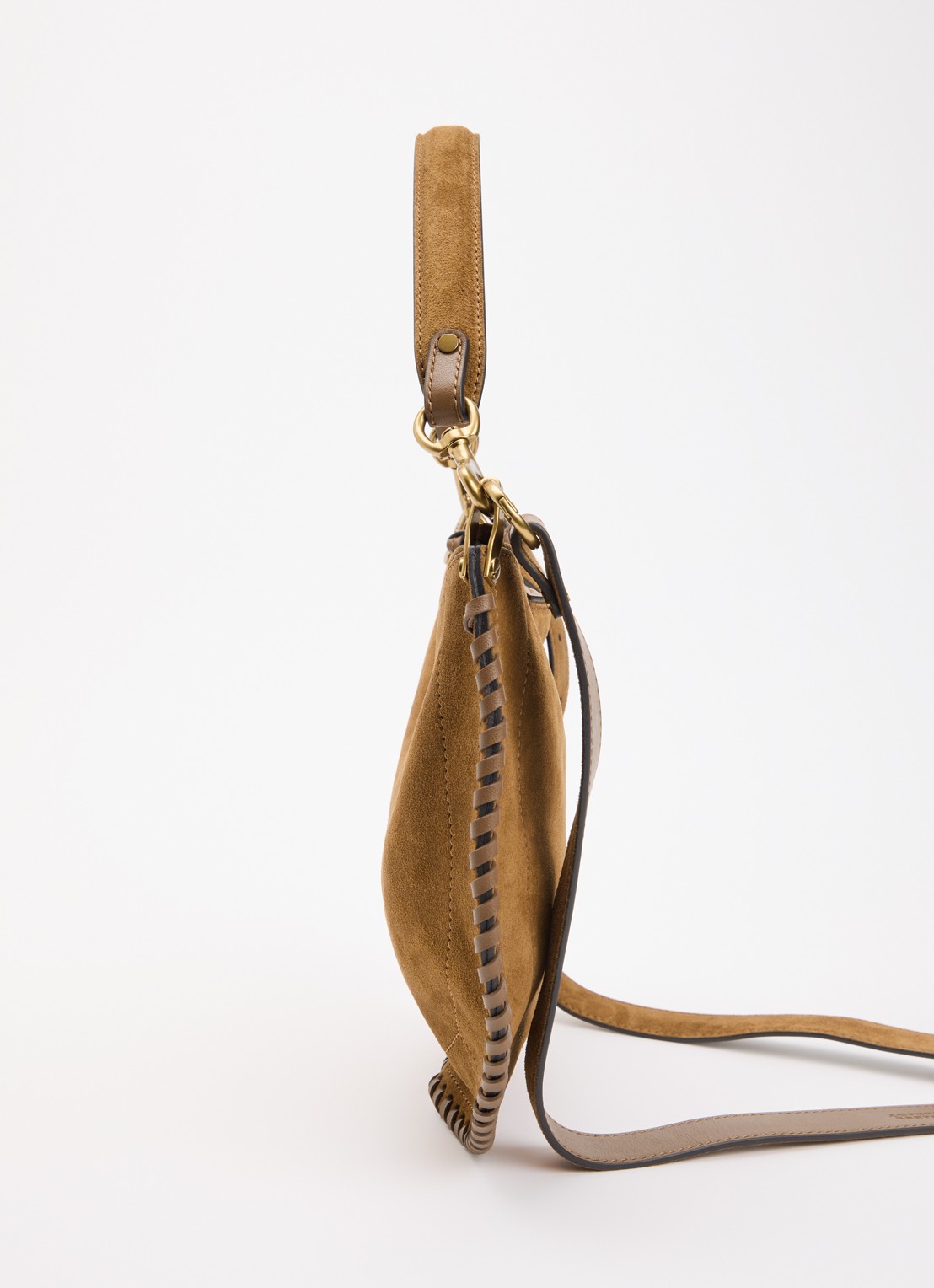 Isabel Marant Oskan Soft crossbodytas van kalfssuède - detail 4 cognac