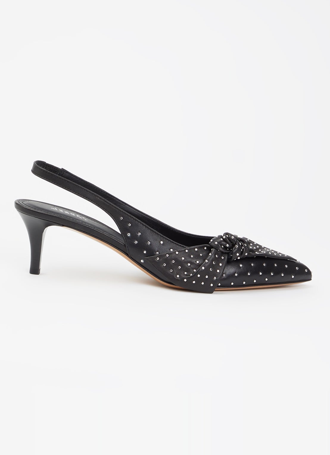 Isabel Marant Palmo sling-back van lamsleer met studs - voorkant 6 zwart