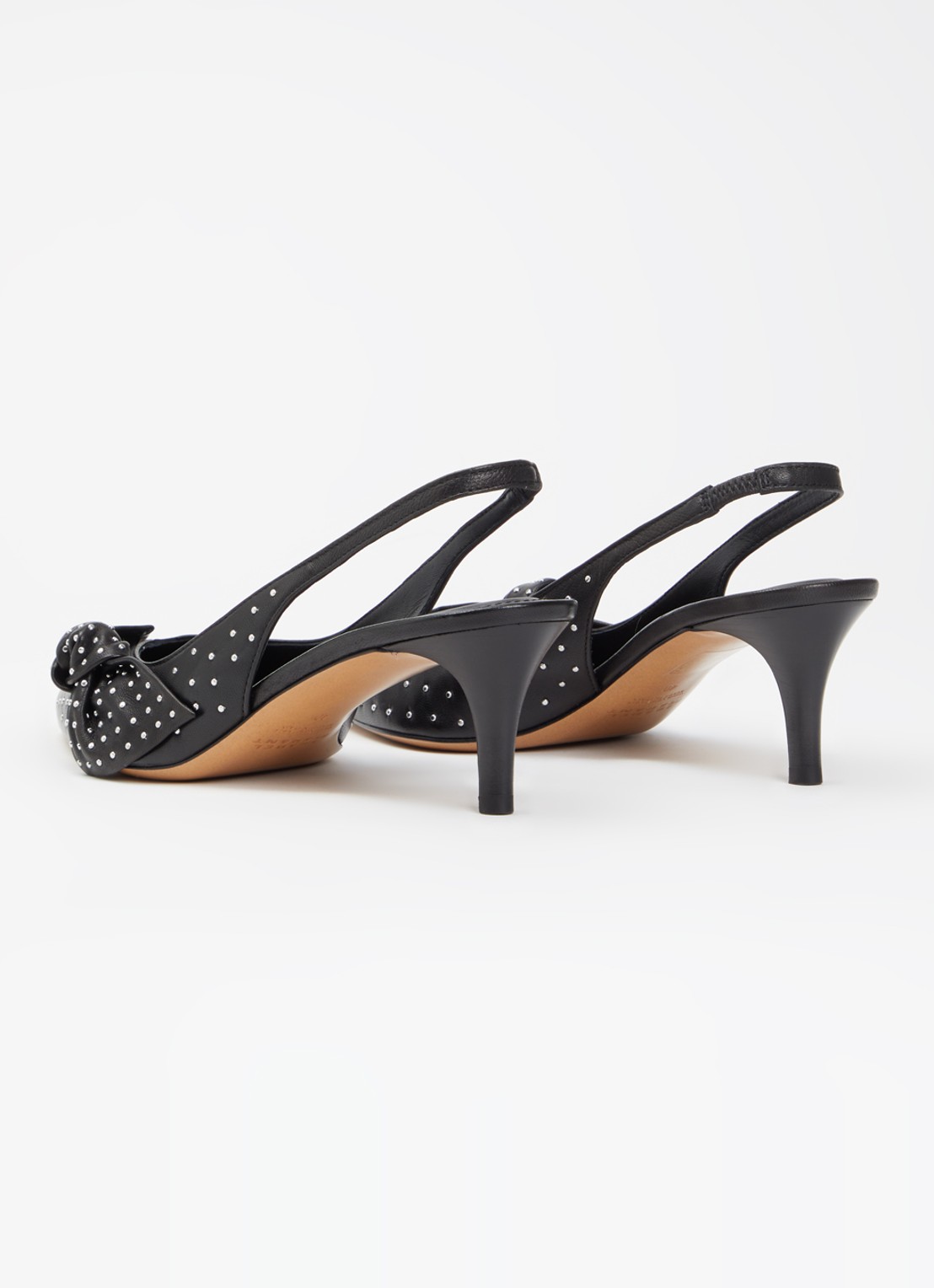 Isabel Marant Palmo slingback van lamsleer met studs - achterkant 7 zwart