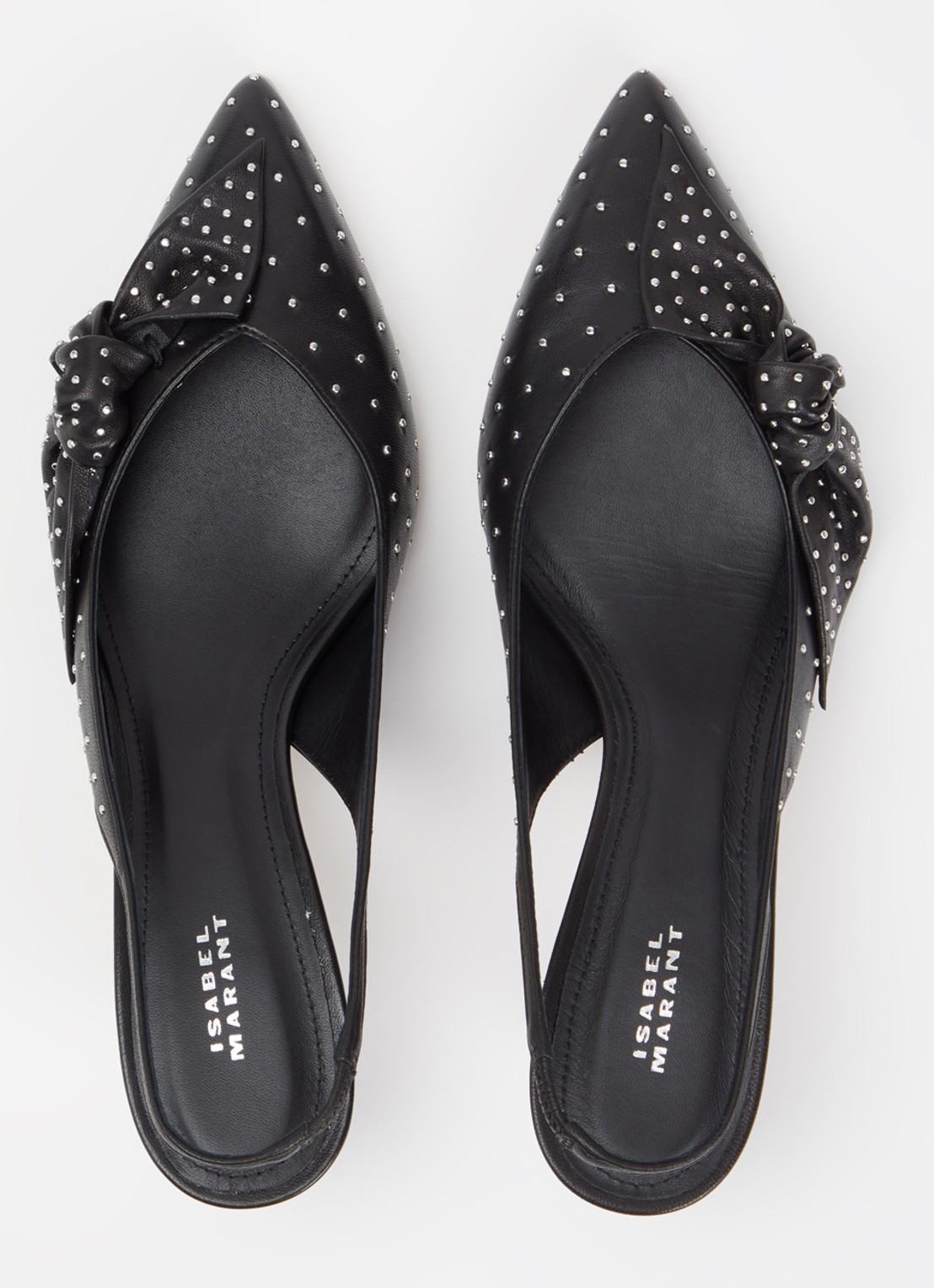 Isabel Marant Palmo slingback van lamsleer met studs - detail 4 zwart