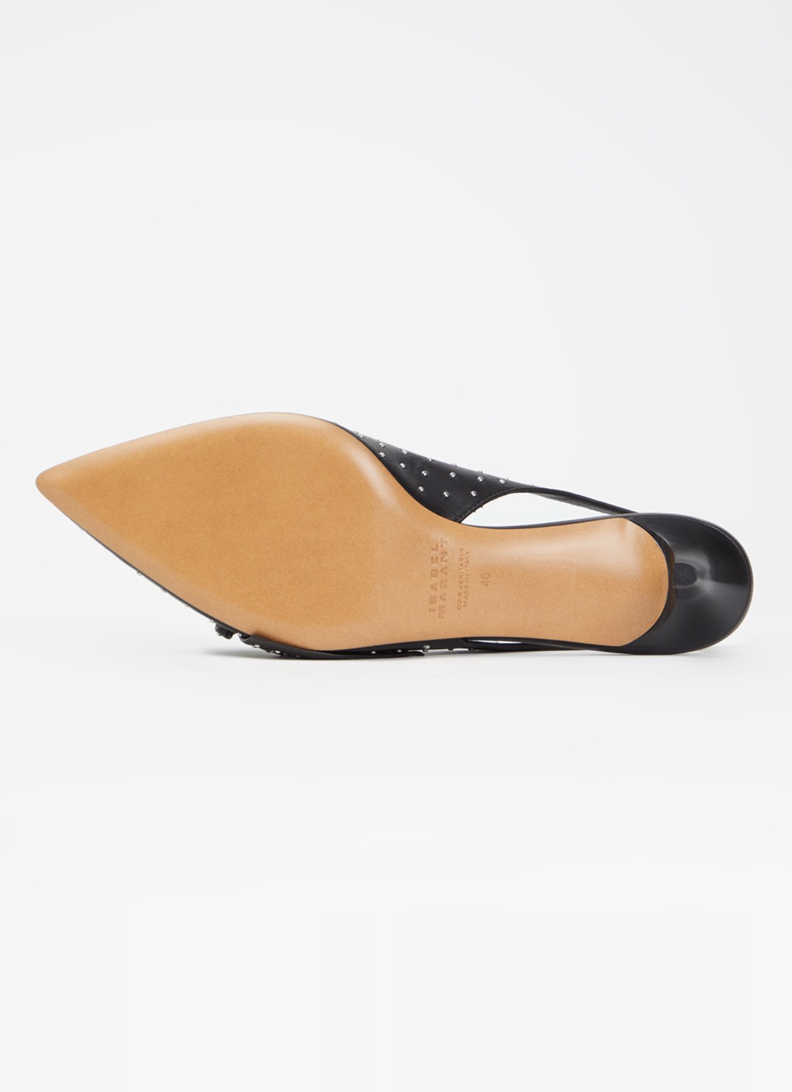Isabel Marant Palmo slingback van lamsleer met studs - detail 5 zwart