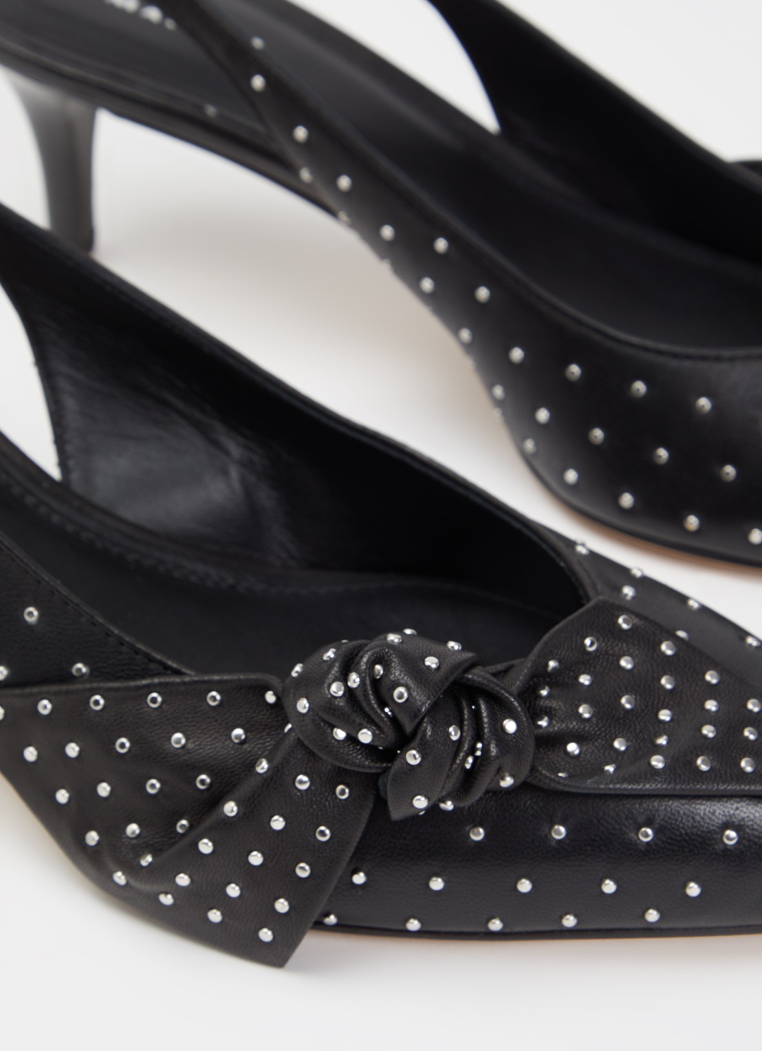 Isabel Marant Palmo slingback van lamsleer met studs - detail 6 zwart