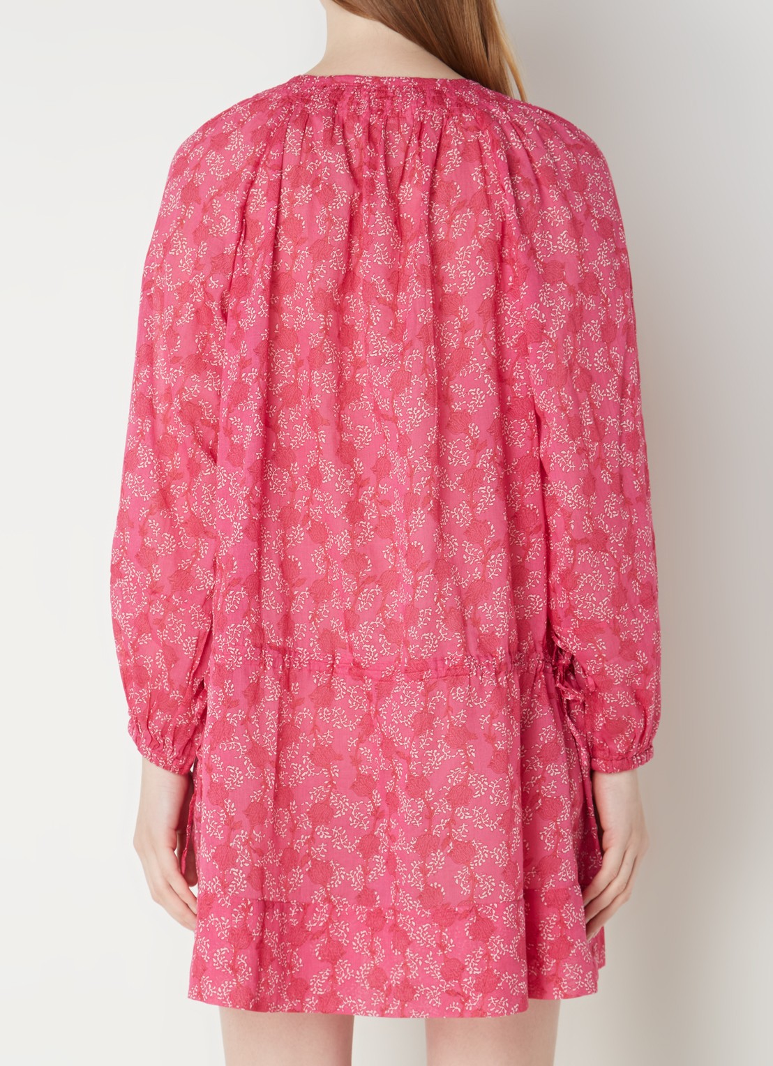 Isabel Marant Parsley mini tuniekjurk met strikdetail - achterkant fuchsia