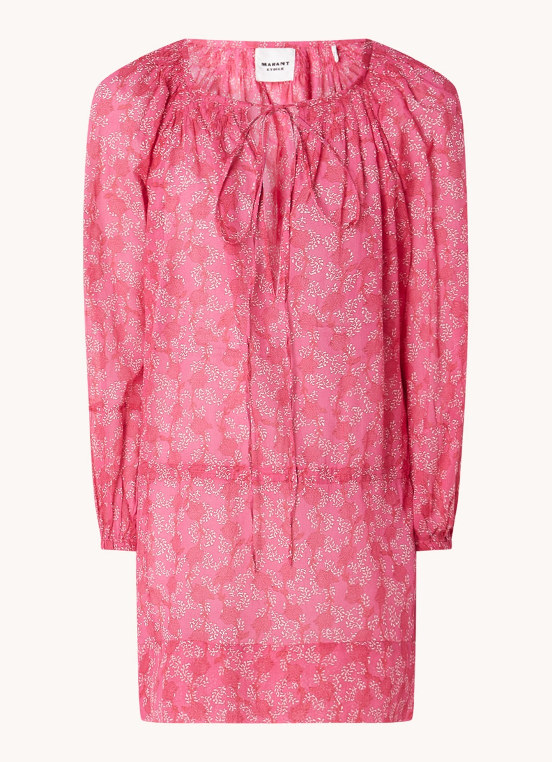 Isabel Marant Parsley mini tuniekjurk met strikdetail - voorkant 4 fuchsia