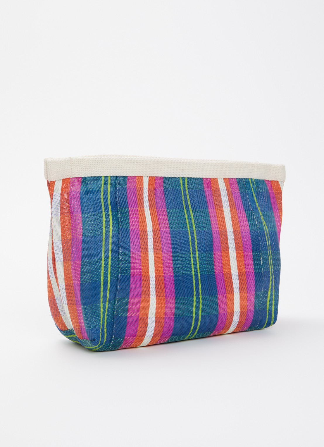 Isabel Marant Powden etui met ruitdessin en logo - achterkant indigo