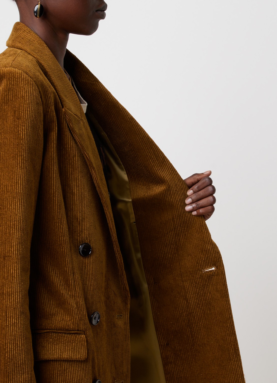 Isabel Marant Rasma double-breasted blazer van corduroy - detail 4 cognac