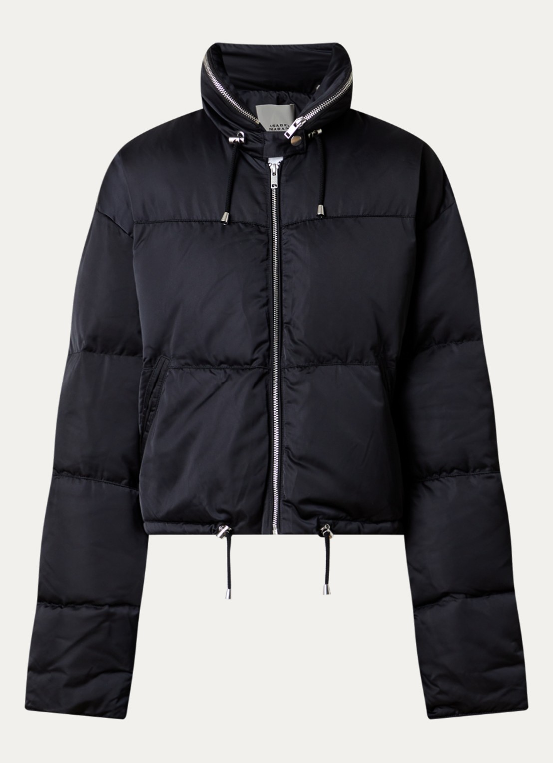 Isabel Marant Rilja puffer jack met donsvulling en opbergbare capuchon - voorkant 5 zwart