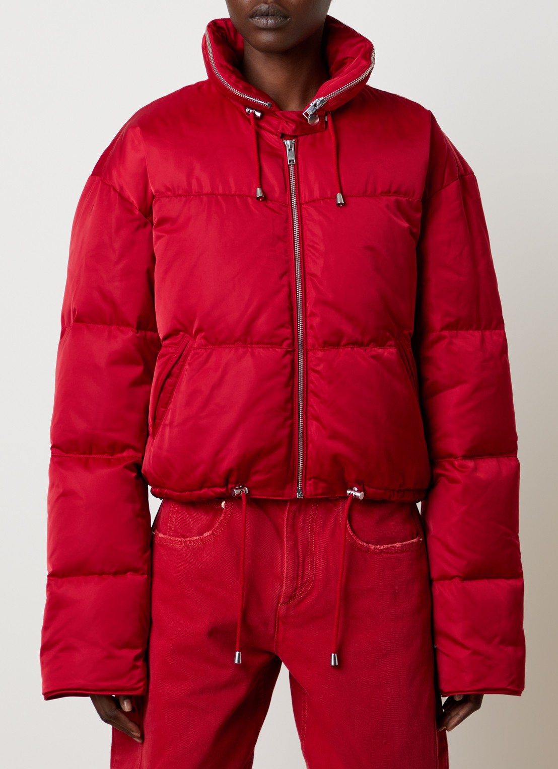 Isabel Marant Rilja puffer jack met donsvulling en opbergbare capuchon - detail 4 rood