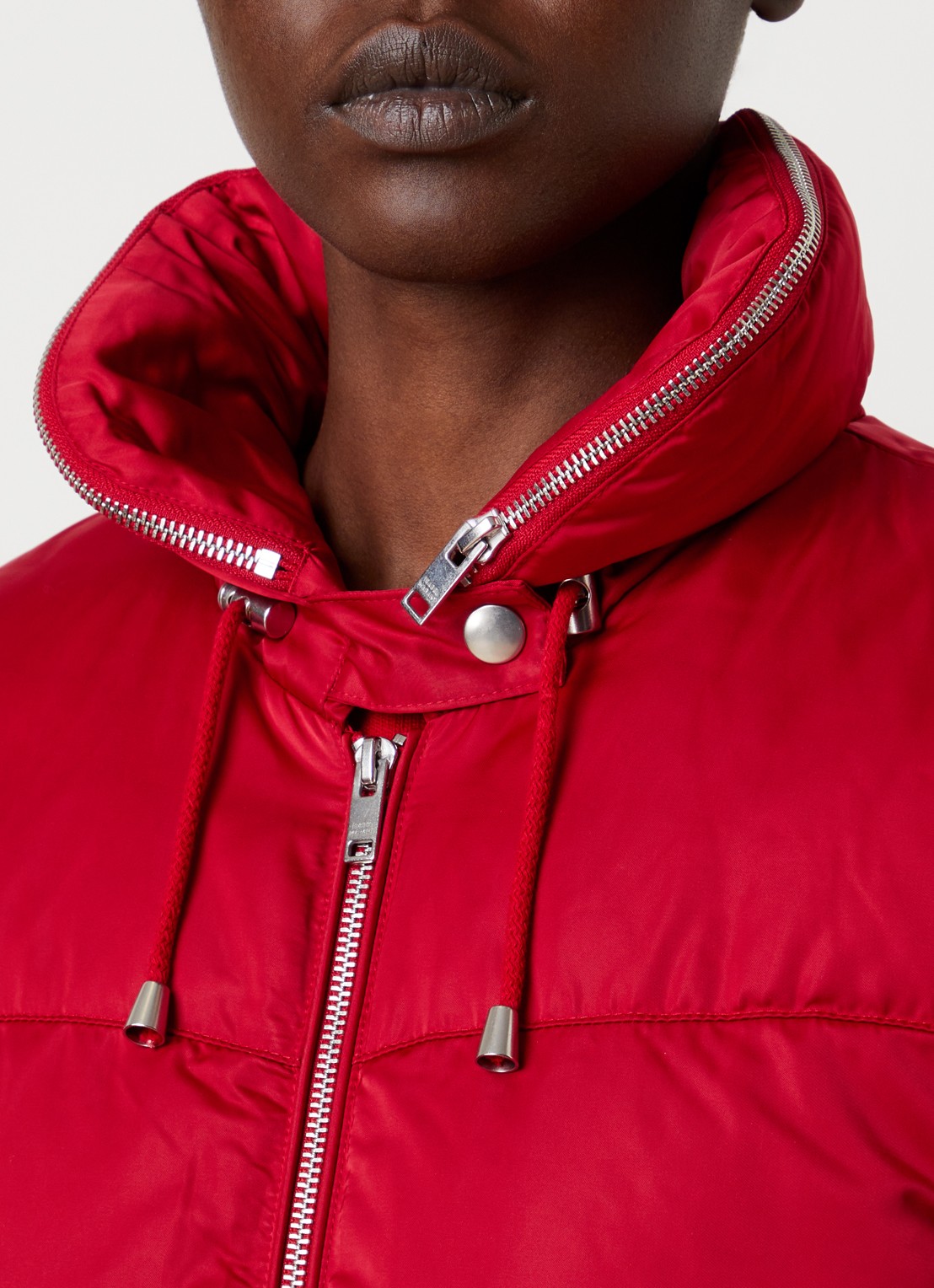 Isabel Marant Rilja puffer jack met donsvulling en opbergbare capuchon - detail 6 rood