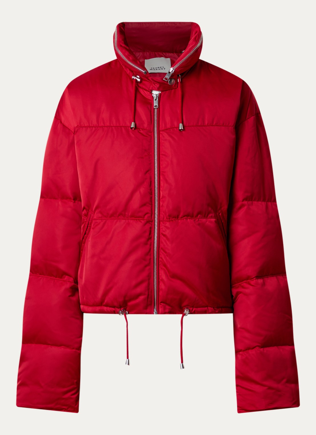 Isabel Marant Rilja puffer jack met donsvulling en opbergbare capuchon - voorkant 2 rood
