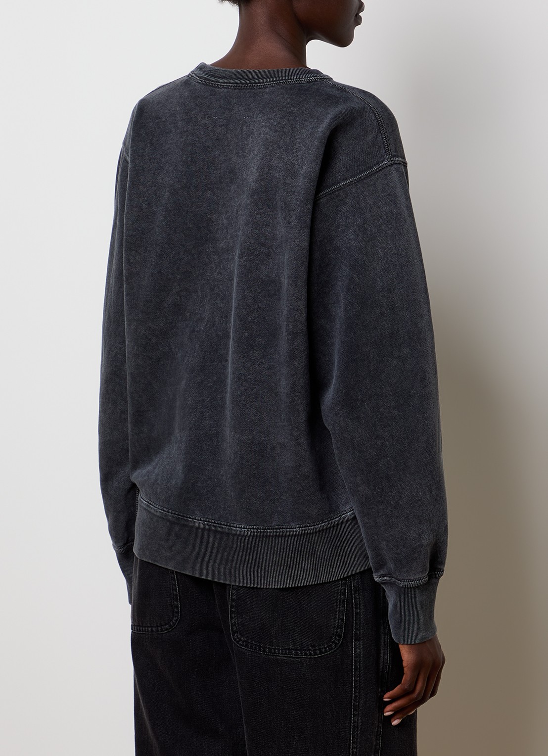 Isabel Marant Rise sweater met logoborduring - achterkant 3 antraciet
